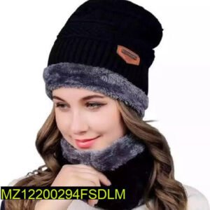 Beanie Wool Cap With Neck Warmer